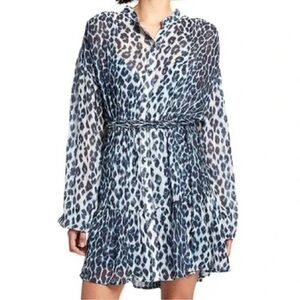 A.L.C. Silk jen leopard print ombre dress